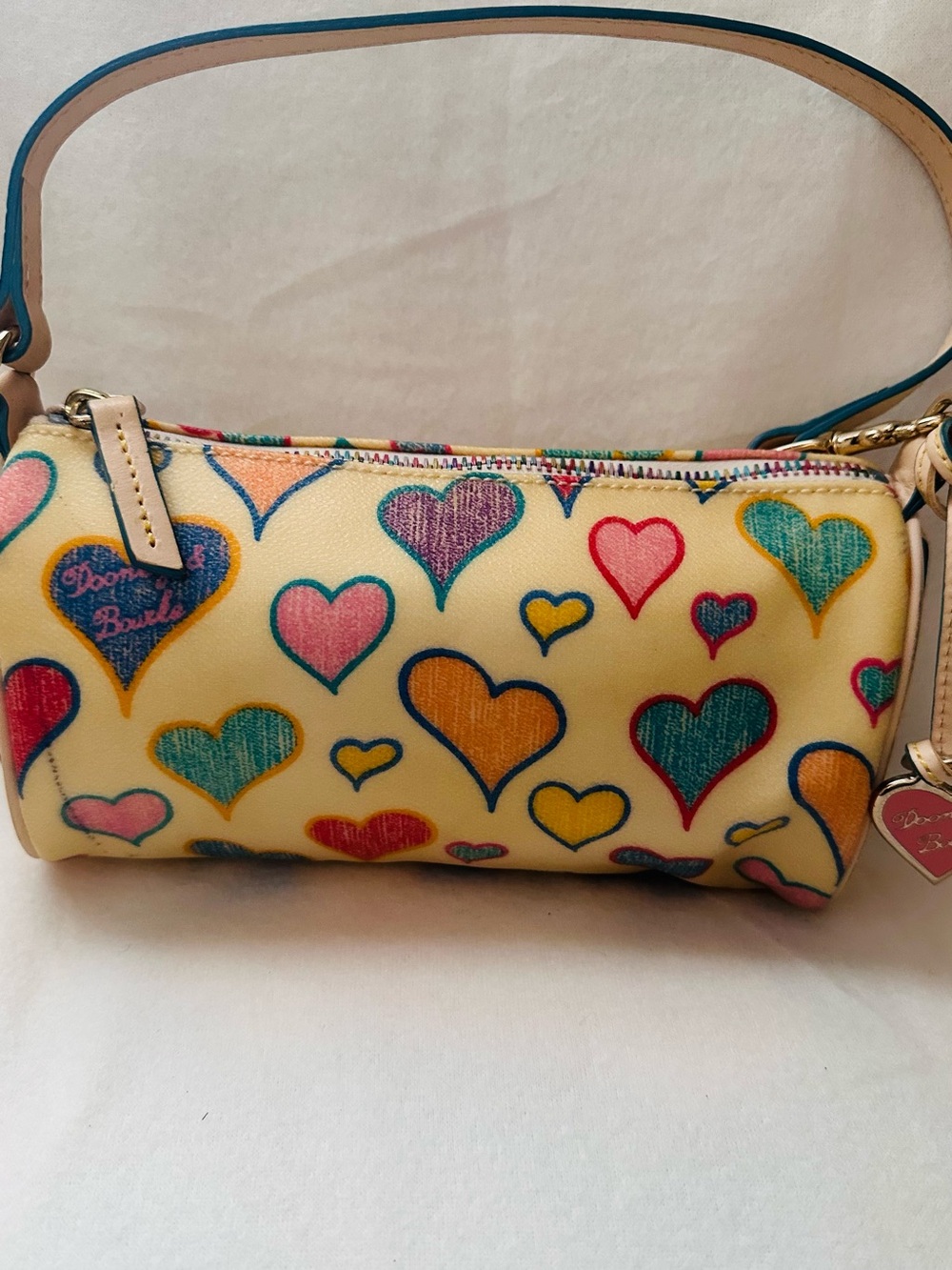 Dooney & Bourke Y2K Rainbow Hearts “IT” Small Barrel Bag - Rare Find!!